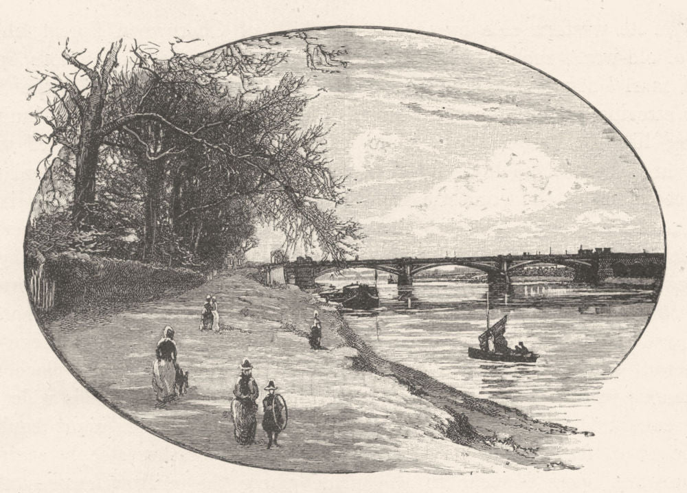 NOTTINGHAMSHIRE. Trent bridge, Nottingham 1901 old antique print picture